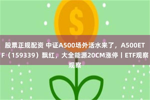 股票正规配资 中证A500场外活水来了，A500ETF（159339）飘红，大全能源20CM涨停丨ETF观察