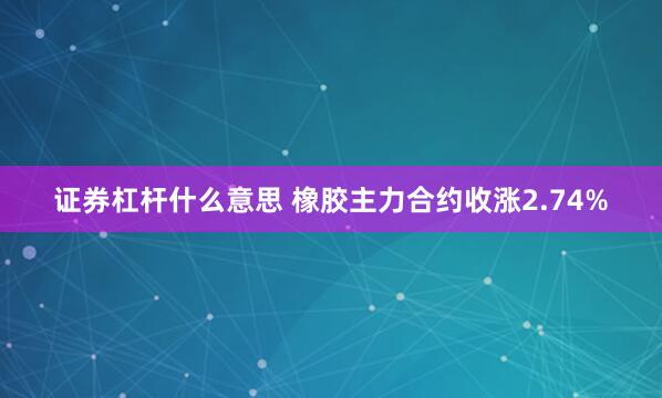 证券杠杆什么意思 橡胶主力合约收涨2.74%