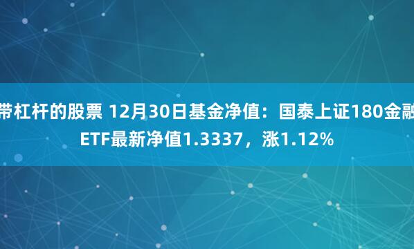 带杠杆的股票 12月30日基金净值：国泰上证180金融ETF最新净值1.3337，涨1.12%