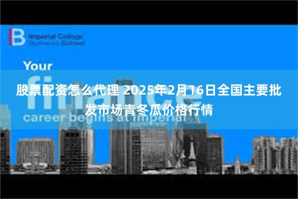 股票配资怎么代理 2025年2月16日全国主要批发市场青冬瓜价格行情